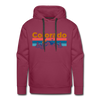 Premium Colorado Hoodie - Retro Mountain & Birds Premium Men's Colorado Sweatshirt / Hoodie - burgundy