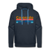 Premium Colorado Hoodie - Retro Mountain & Birds Premium Men's Colorado Sweatshirt / Hoodie - navy