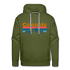 Premium Colorado Hoodie - Retro Mountain & Birds Premium Men's Colorado Sweatshirt / Hoodie - olive green