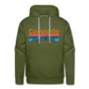 Premium Colorado Hoodie - Retro Mountain & Birds Premium Men's Colorado Sweatshirt / Hoodie - olive green
