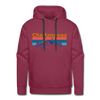Premium Chattanooga, Tennessee Hoodie - Retro Mountain & Birds Premium Men's Chattanooga Sweatshirt / Hoodie - burgundy