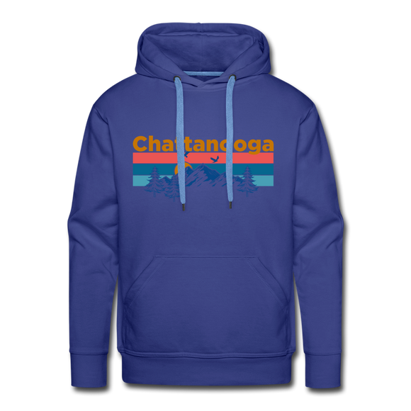 Premium Chattanooga, Tennessee Hoodie - Retro Mountain & Birds Premium Men's Chattanooga Sweatshirt / Hoodie - royalblue