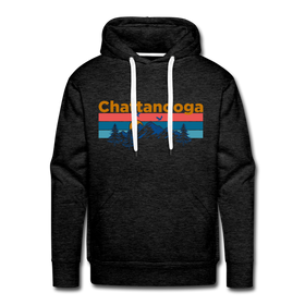 Premium Chattanooga, Tennessee Hoodie - Retro Mountain & Birds Premium Men's Chattanooga Sweatshirt / Hoodie - charcoal grey