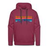 Premium Breckenridge, Colorado Hoodie - Retro Mountain & Birds Premium Men's Breckenridge Sweatshirt / Hoodie - burgundy