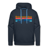 Premium Breckenridge, Colorado Hoodie - Retro Mountain & Birds Premium Men's Breckenridge Sweatshirt / Hoodie - navy