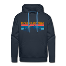 Premium Breckenridge, Colorado Hoodie - Retro Mountain & Birds Premium Men's Breckenridge Sweatshirt / Hoodie - navy