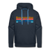 Premium Breckenridge, Colorado Hoodie - Retro Mountain & Birds Premium Men's Breckenridge Sweatshirt / Hoodie - navy