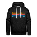 Premium Breckenridge, Colorado Hoodie - Retro Mountain & Birds Premium Men's Breckenridge Sweatshirt / Hoodie - charcoal grey