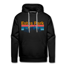Premium Estes Park, Colorado Hoodie - Retro Mountain & Birds Premium Men's Estes Park Sweatshirt / Hoodie - black