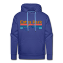 Premium Estes Park, Colorado Hoodie - Retro Mountain & Birds Premium Men's Estes Park Sweatshirt / Hoodie - royalblue