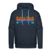 Premium Estes Park, Colorado Hoodie - Retro Mountain & Birds Premium Men's Estes Park Sweatshirt / Hoodie - navy