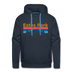Premium Estes Park, Colorado Hoodie - Retro Mountain & Birds Premium Men's Estes Park Sweatshirt / Hoodie - navy