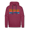 Premium Denver, Colorado Hoodie - Retro Mountain & Birds Premium Men's Denver Sweatshirt / Hoodie - burgundy