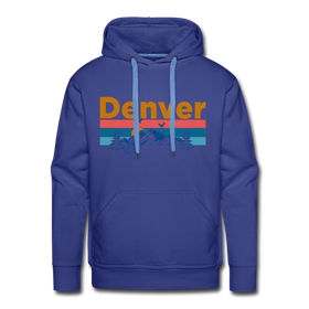 Premium Denver, Colorado Hoodie - Retro Mountain & Birds Premium Men's Denver Sweatshirt / Hoodie - royalblue