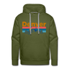 Premium Denver, Colorado Hoodie - Retro Mountain & Birds Premium Men's Denver Sweatshirt / Hoodie - olive green