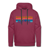 Premium Crested Butte Hoodie - Retro Mountain & Birds Premium Men's Crested Butte Sweatshirt / Hoodie - burgundy
