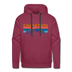 Premium Crested Butte Hoodie - Retro Mountain & Birds Premium Men's Crested Butte Sweatshirt / Hoodie - burgundy