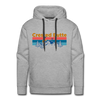 Premium Crested Butte Hoodie - Retro Mountain & Birds Premium Men's Crested Butte Sweatshirt / Hoodie - heather grey