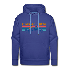 Premium Crested Butte Hoodie - Retro Mountain & Birds Premium Men's Crested Butte Sweatshirt / Hoodie - royalblue