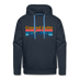 Premium Crested Butte Hoodie - Retro Mountain & Birds Premium Men's Crested Butte Sweatshirt / Hoodie - navy