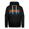 Premium Crested Butte Hoodie - Retro Mountain & Birds Premium Men's Crested Butte Sweatshirt / Hoodie - charcoal grey