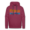 Premium Frisco, Colorado Hoodie - Retro Mountain & Birds Premium Men's Frisco Sweatshirt / Hoodie - burgundy