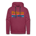 Premium Frisco, Colorado Hoodie - Retro Mountain & Birds Premium Men's Frisco Sweatshirt / Hoodie - burgundy