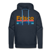 Premium Frisco, Colorado Hoodie - Retro Mountain & Birds Premium Men's Frisco Sweatshirt / Hoodie - navy