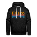 Premium Frisco, Colorado Hoodie - Retro Mountain & Birds Premium Men's Frisco Sweatshirt / Hoodie - charcoal grey