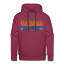 Premium Durango, Colorado Hoodie - Retro Mountain & Birds Premium Men's Durango Sweatshirt / Hoodie - burgundy