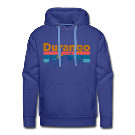 Premium Durango, Colorado Hoodie - Retro Mountain & Birds Premium Men's Durango Sweatshirt / Hoodie - royalblue