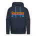 Premium Durango, Colorado Hoodie - Retro Mountain & Birds Premium Men's Durango Sweatshirt / Hoodie - navy