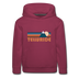 Telluride, Colorado Youth Hoodie - Retro Mountain Youth Telluride Hooded Sweatshirt - burgundy