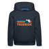 Telluride, Colorado Youth Hoodie - Retro Mountain Youth Telluride Hooded Sweatshirt - navy