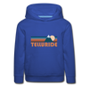 Telluride, Colorado Youth Hoodie - Retro Mountain Youth Telluride Hooded Sweatshirt - royal blue