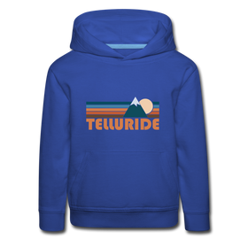 Telluride, Colorado Youth Hoodie - Retro Mountain Youth Telluride Hooded Sweatshirt