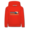 Telluride, Colorado Youth Hoodie - Retro Mountain Youth Telluride Hooded Sweatshirt - red