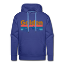 Premium Golden, Colorado Hoodie - Retro Mountain & Birds Premium Men's Golden Sweatshirt / Hoodie - royalblue