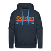 Premium Golden, Colorado Hoodie - Retro Mountain & Birds Premium Men's Golden Sweatshirt / Hoodie - navy