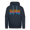 Premium Golden, Colorado Hoodie - Retro Mountain & Birds Premium Men's Golden Sweatshirt / Hoodie