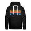 Premium Golden, Colorado Hoodie - Retro Mountain & Birds Premium Men's Golden Sweatshirt / Hoodie - charcoal grey