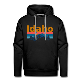Premium Idaho Hoodie - Retro Mountain & Birds Premium Men's Idaho Sweatshirt / Hoodie - black