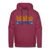 Premium Idaho Hoodie - Retro Mountain & Birds Premium Men's Idaho Sweatshirt / Hoodie - burgundy