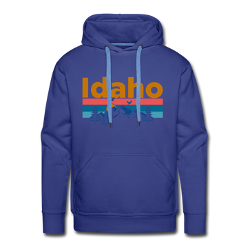 Premium Idaho Hoodie - Retro Mountain & Birds Premium Men's Idaho Sweatshirt / Hoodie - royalblue