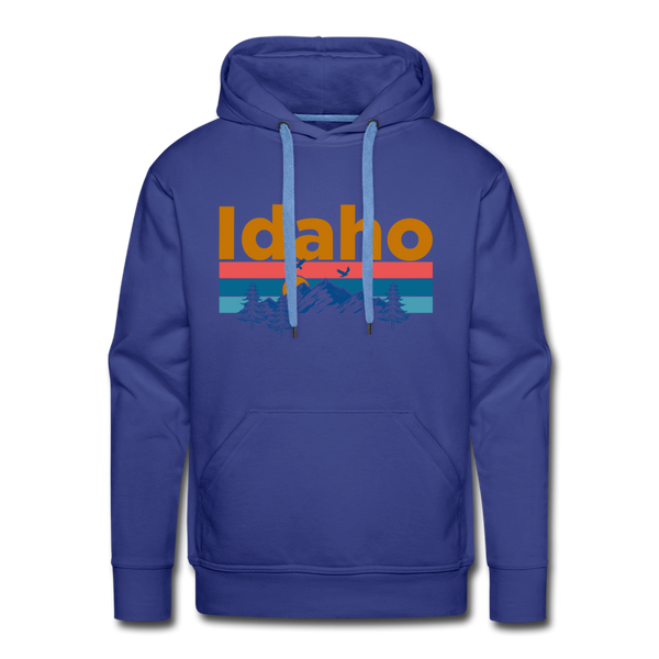 Premium Idaho Hoodie - Retro Mountain & Birds Premium Men's Idaho Sweatshirt / Hoodie - royalblue