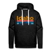Premium Idaho Hoodie - Retro Mountain & Birds Premium Men's Idaho Sweatshirt / Hoodie - charcoal grey