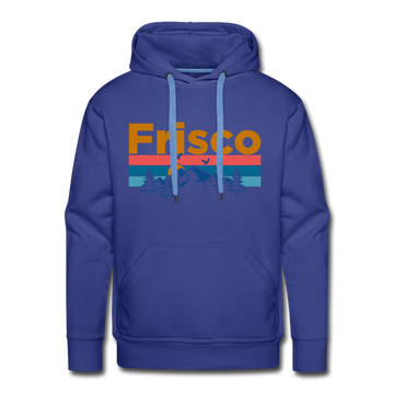 Premium Frisco, Colorado Hoodie - Retro Mountain & Birds Premium Men's Frisco Sweatshirt / Hoodie - royalblue