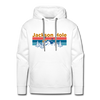 Premium Jackson Hole, Wyoming Hoodie - Retro Mountain & Birds Premium Men's Jackson Hole Sweatshirt / Hoodie - white
