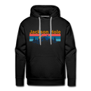 Premium Jackson Hole, Wyoming Hoodie - Retro Mountain & Birds Premium Men's Jackson Hole Sweatshirt / Hoodie - black