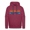 Premium Jackson Hole, Wyoming Hoodie - Retro Mountain & Birds Premium Men's Jackson Hole Sweatshirt / Hoodie - burgundy